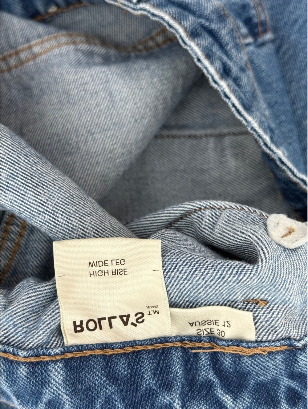 Rolla’s Sailor High Rise Wide Leg Jeans Size 30 Ashley Blue - Picture 7 of 9